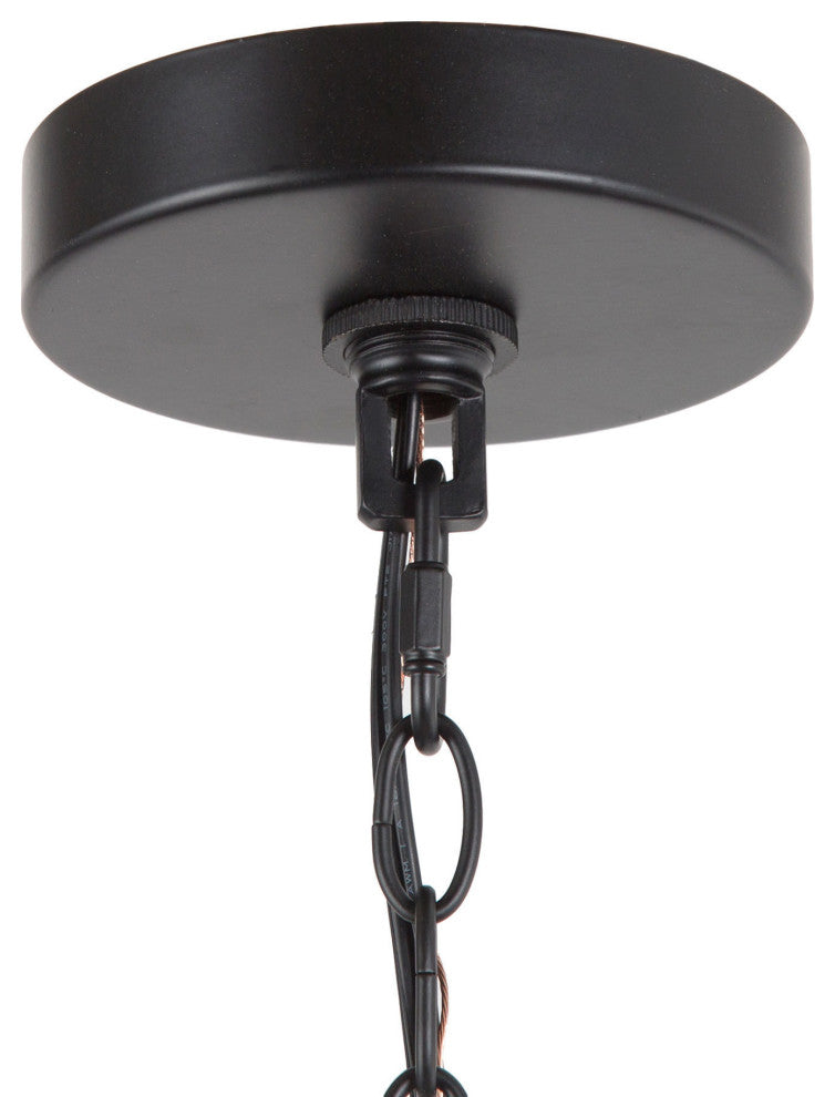 LNC 4-Light Matte Finish Modern Fabric Shade Chandelier, Black