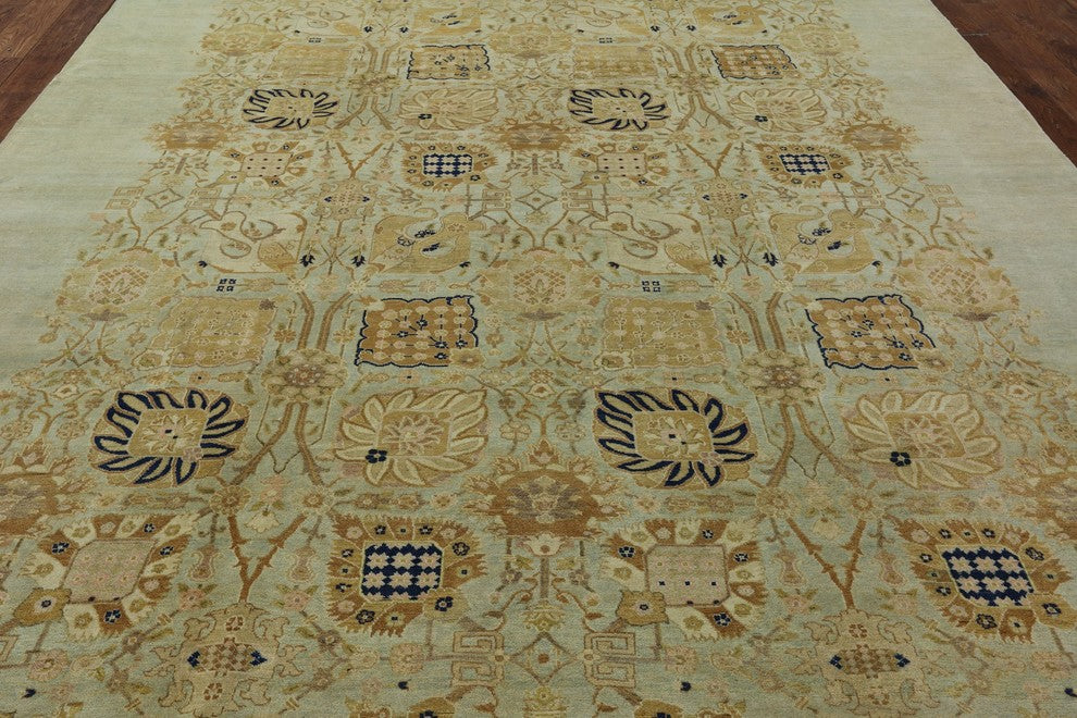 Valley Oriental Blue Peshawar Chobi Wool Hand-Knotted Rug, 9'x12'