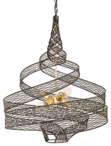 Flow Six Light Pendant, Matte Black/French Gold