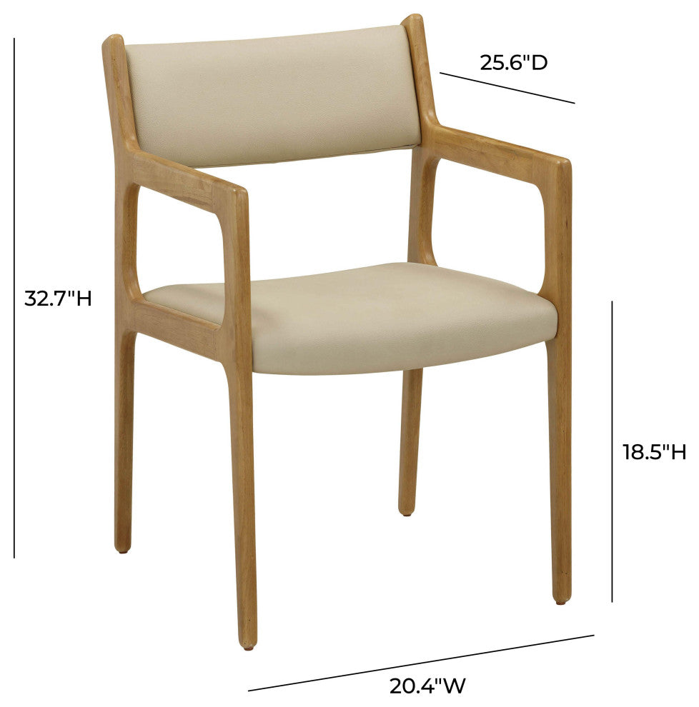 Ari Cream Vegan Leather Dining Chair, Set of 2