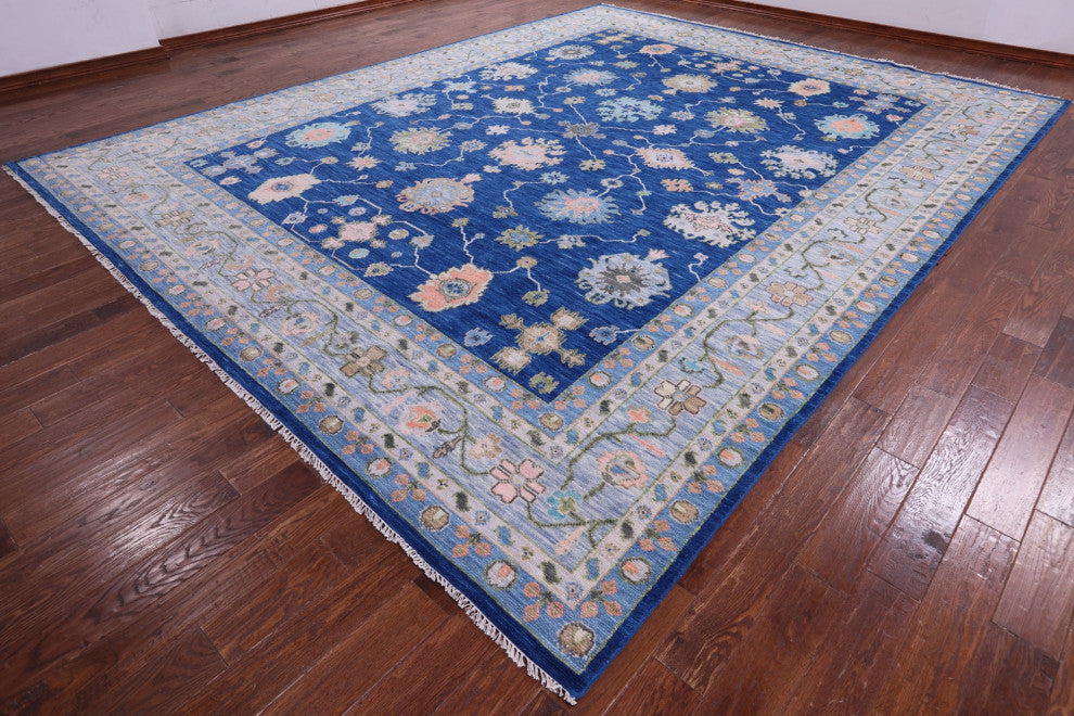 12' 0" X 15' 2" Handmade Turkish Oushak Wool Rug - Q15416