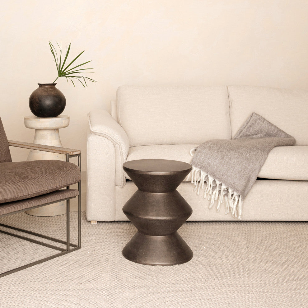 Misha Concrete Inverted Side Table, Bronze