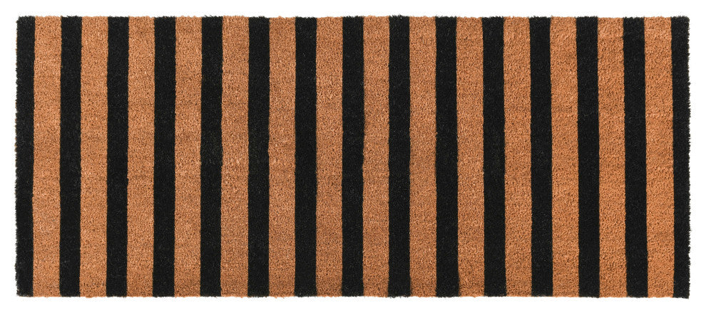 Striped Black and Natural 24x57 Doormat by Kosas Home