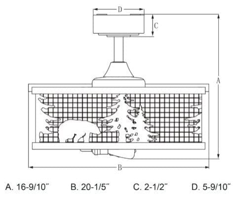 Kodiak 21" Ceiling Fan, Oil Rubbed Bronze and Burnished Teak
