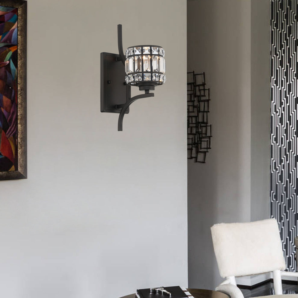 1- Light Vintage Black Armed Sconce