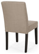 Kuna Contemporary Upholstered Dining Chair, Set of 2, Taupe/Espresso