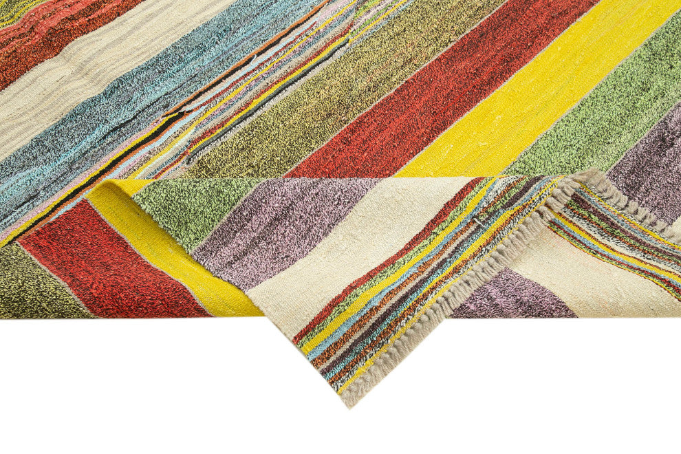 Rug N Carpet - Handmade Turkish 8' 7'' x 11' 0'' Modern Design Wool Kilim Rug