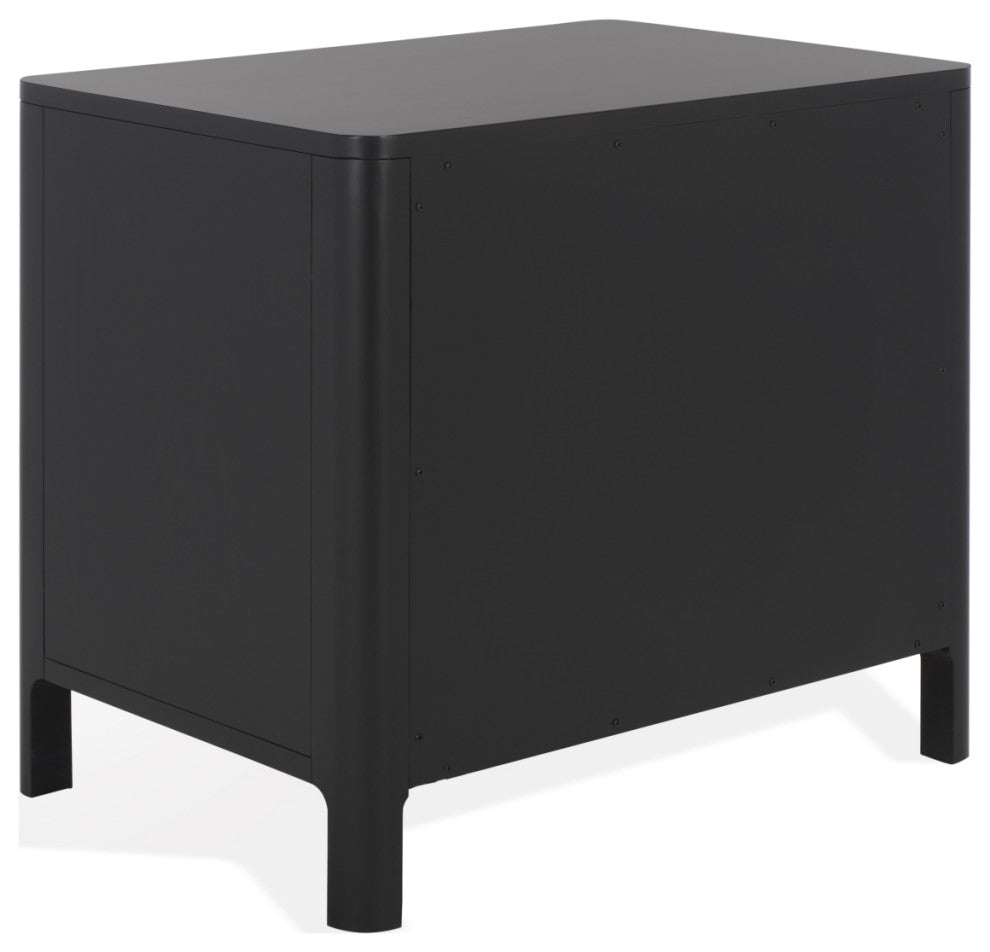 Safavieh Couture Abbiava 3 Drawer Wood Nightstand, Black