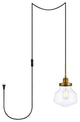 Living District Lye 1-Light Mid-Century Metal Pendant in Brass