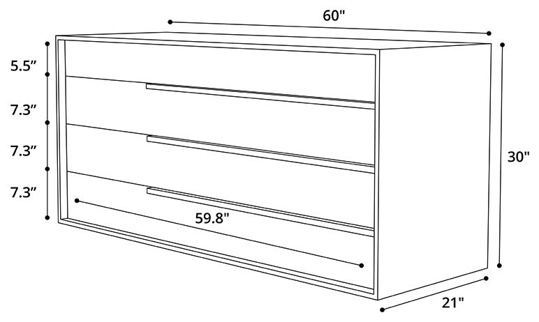 Harrow Dresser Glossy Dark Gull Gray