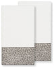 Linum Home Turkish Cotton Spots 2-Piece Embellished Bath Towel Set, White