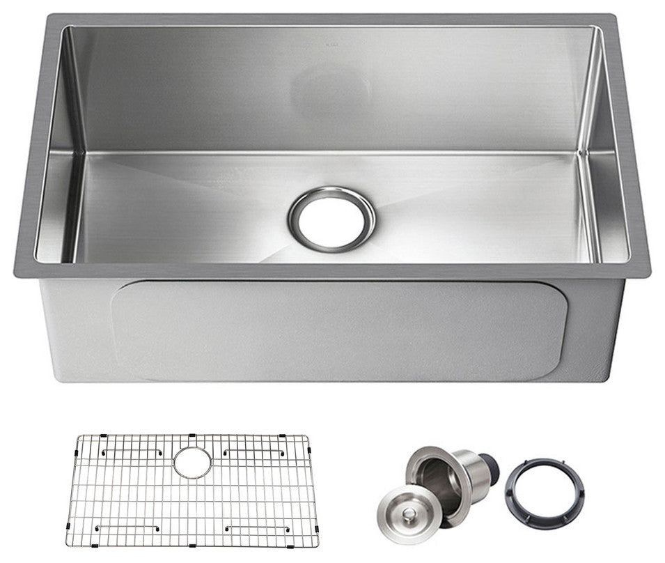 KIBI Handcrafted Undermount Single Bowl 16 gauge Stainless Steel Kitchen Sink, 2