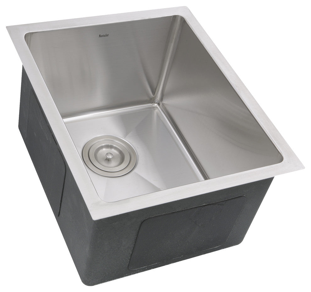 Nantucket Sinks SR1815 Rectangle Small Radius Stainless Steel Bar Sink