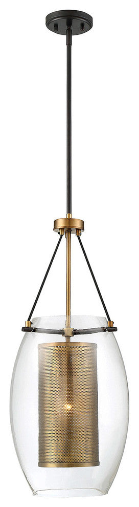 Savoy House Dunbar 1-Light Pendant, Warm Brass/Bronze Accents, 7-9063-1-95