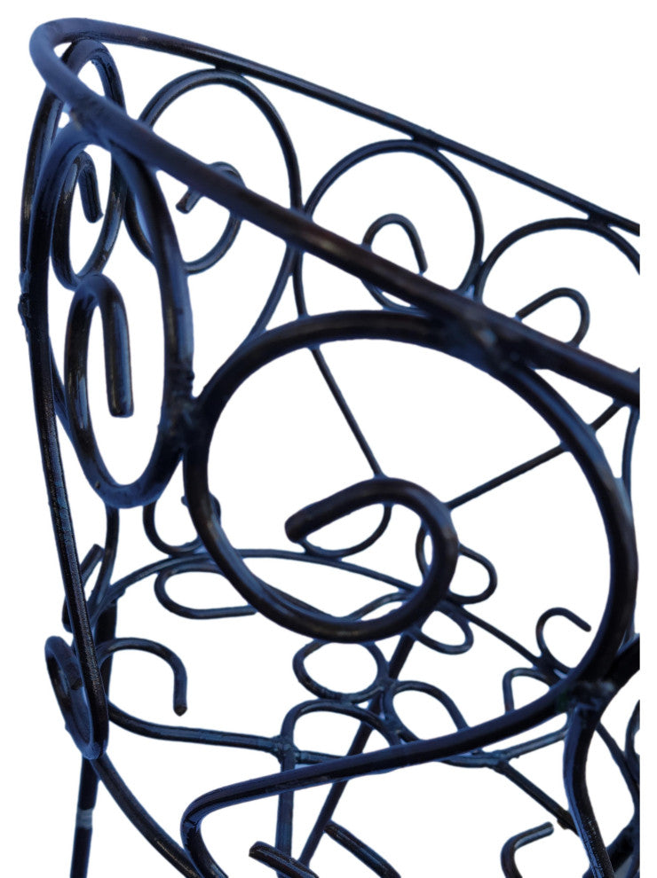 Wrought Iron Round Scroll Standing Floor Planter 30" Classic Vintage Style