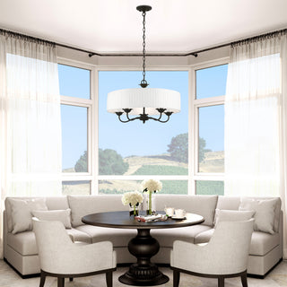 Livex Lighting 5 Light Black Pendant Chandelier