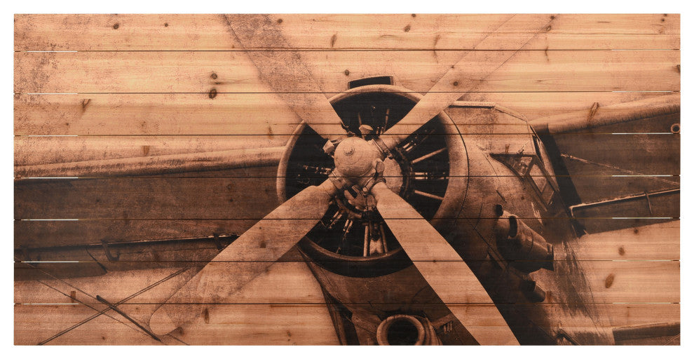"Plane Propeller" Arte de Legno Digital Print on Solid Wood Wall Art