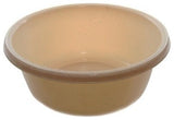 Round Plastic Wash Basin, Beige With Dots