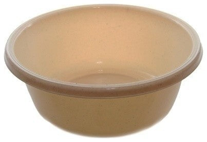 Round Plastic Wash Basin, Beige With Dots
