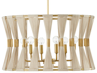 Capital Lighting 341161 Bianca 6 Light 25"W Drum Chandelier - Bleached Natural