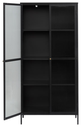 Metal & Glass 75" Display Cabinet, Black