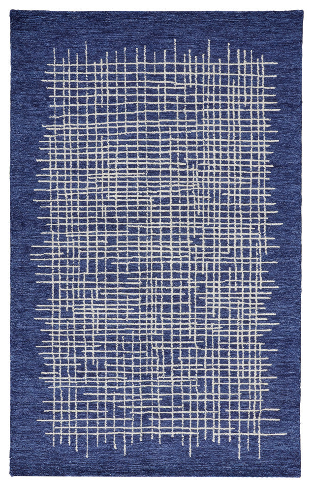 Weave & Wander Carrick Architectural Rug, Navy, 10'x14'