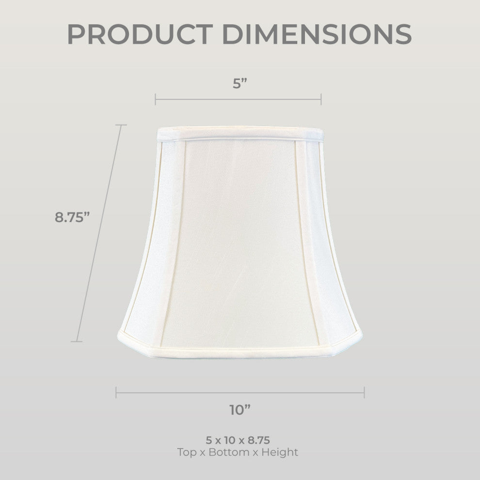 Royal Designs Square Cut Corner Bell Lamp Shade, White, 5"x10"x8.75", Set of 2