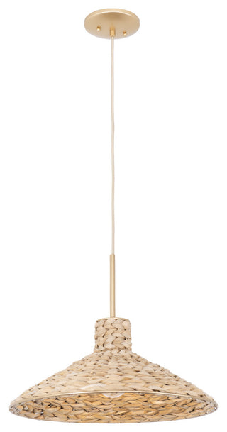 Varaluz 502P01M Hilton Head 18"W Pendant - French Gold / Natural Seagrass