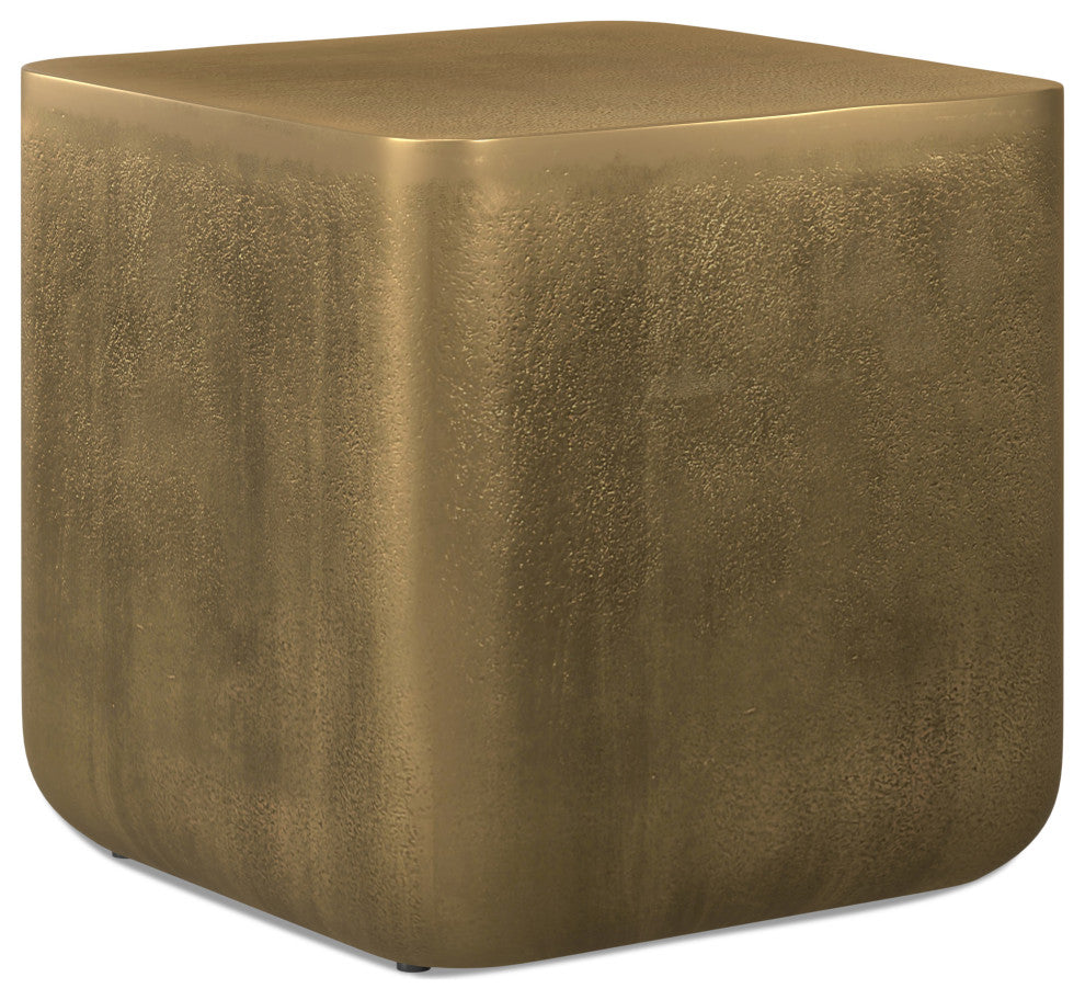 Bassett Side Table, Antique Brass