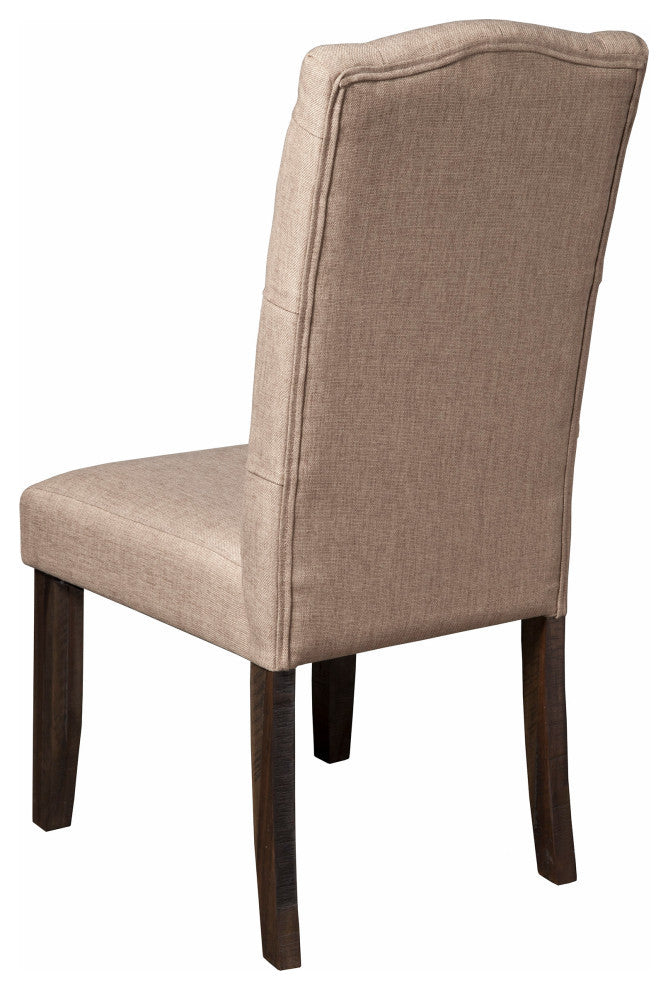 Newberry Set of 2 Button Tufted Parson Chairs, Salvaged Grey