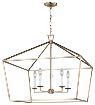 Dianna Five Light Wide Lantern, Satin Brass