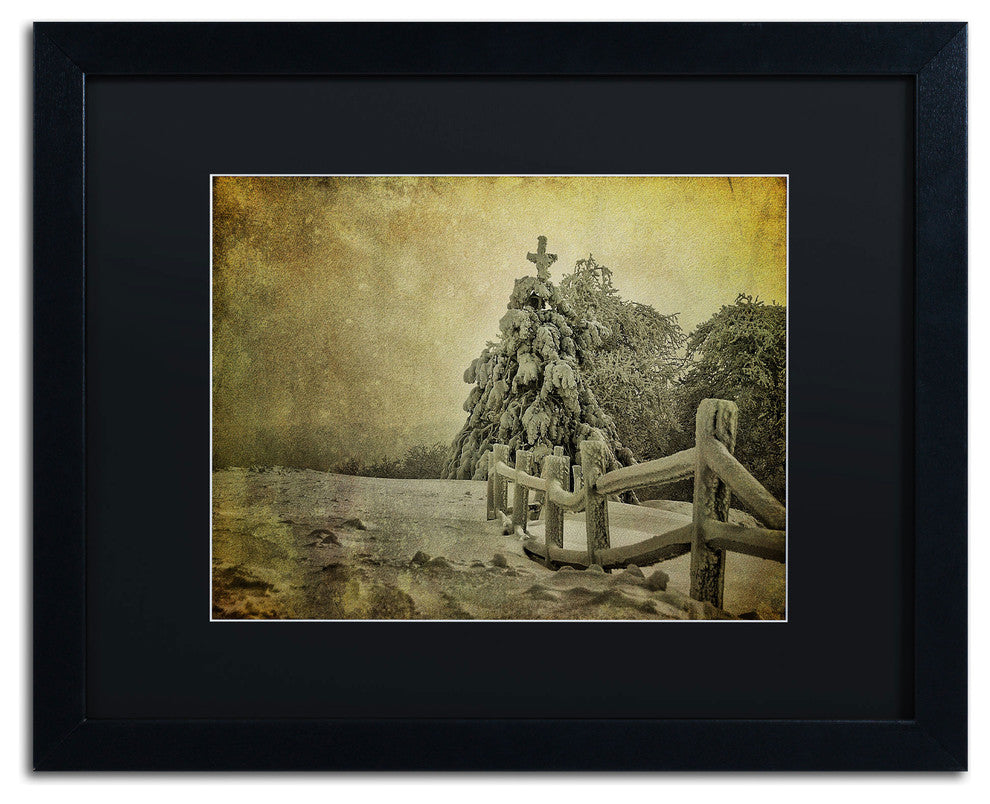 'Oh Christmas Tree' Matted Framed Canvas Art by Lois Bryan