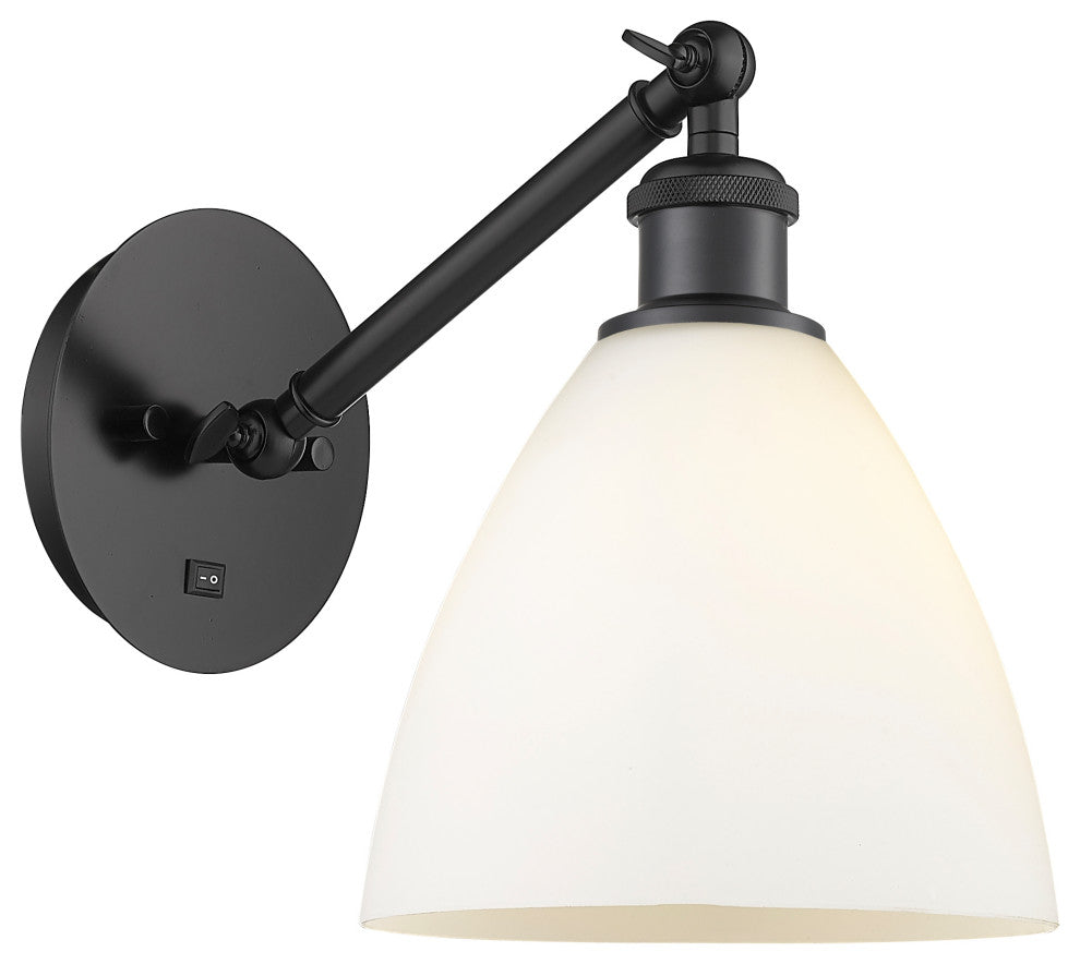 Innovations 317-1W-BK-GBD-751 1-Light Sconce, Matte Black