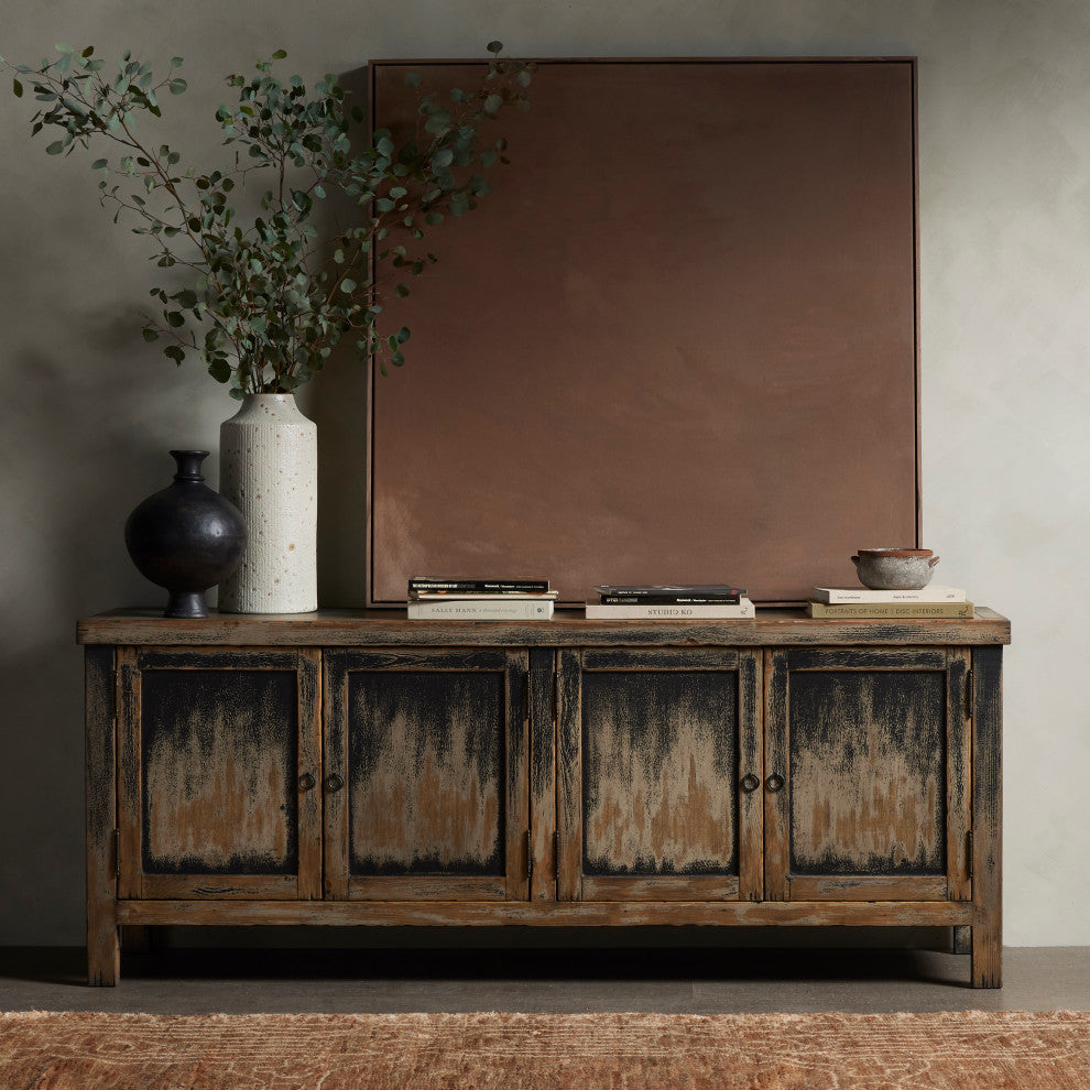 Hitchens Media Console-Worn Black