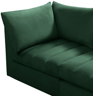 Jacob Velvet Upholstered 3-Piece Modular Sofa, Green