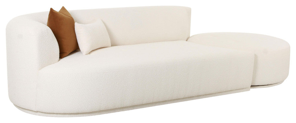 Fickle Cream Boucle 2-Piece Chaise Modular Left Arm Facing Sofa