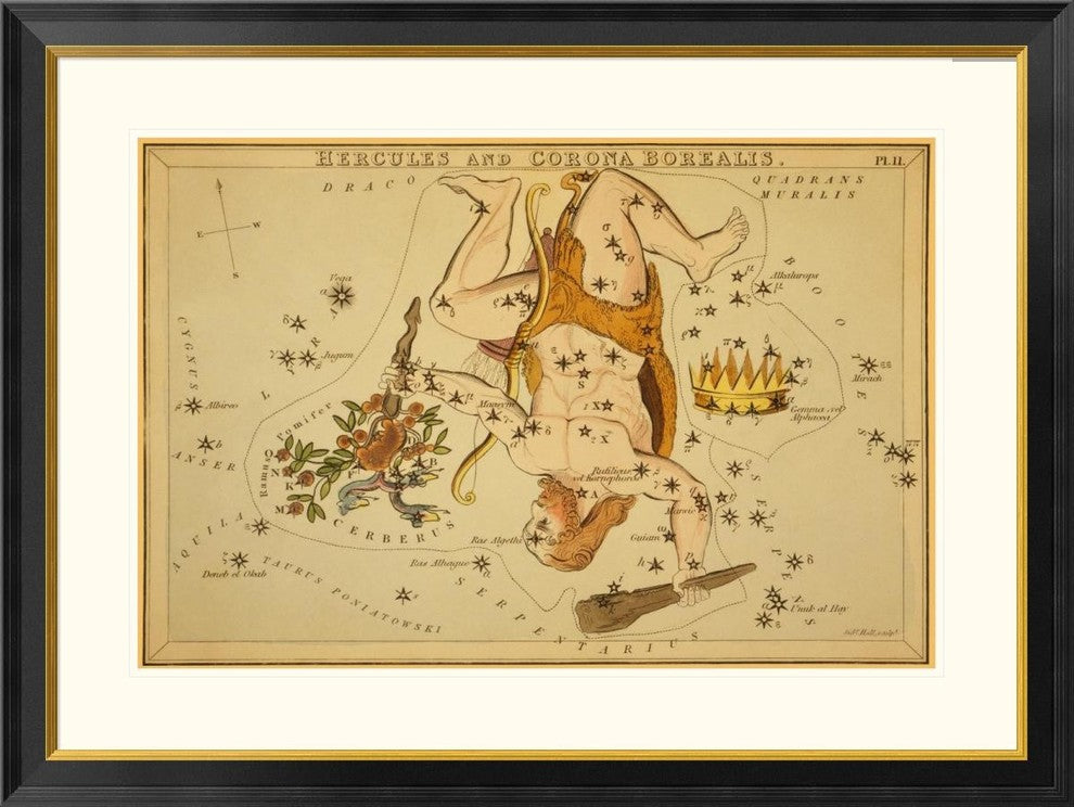 "Hercules and Corona Borealis, 1825"  by Jehoshaphat Aspin, 40x30"