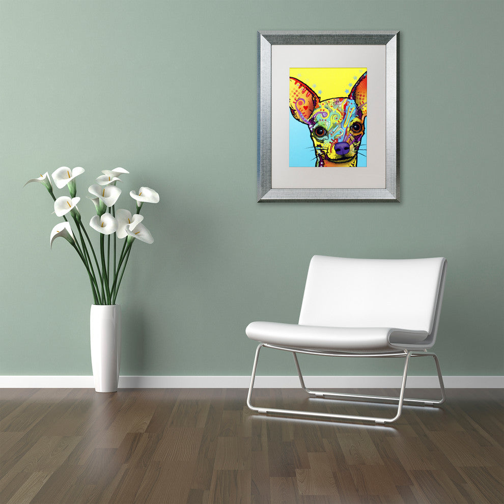 'Chihuahua' Silver Framed Canvas Art by Dean Russo