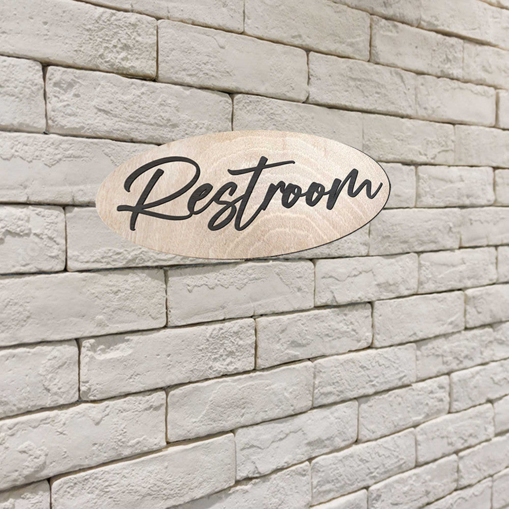 Restroom sign Washroom sign Bathroom sign Business sign Wooden sign