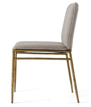 Modrest Atlanta Modern Beige Fabric and Brass Dining Chair
