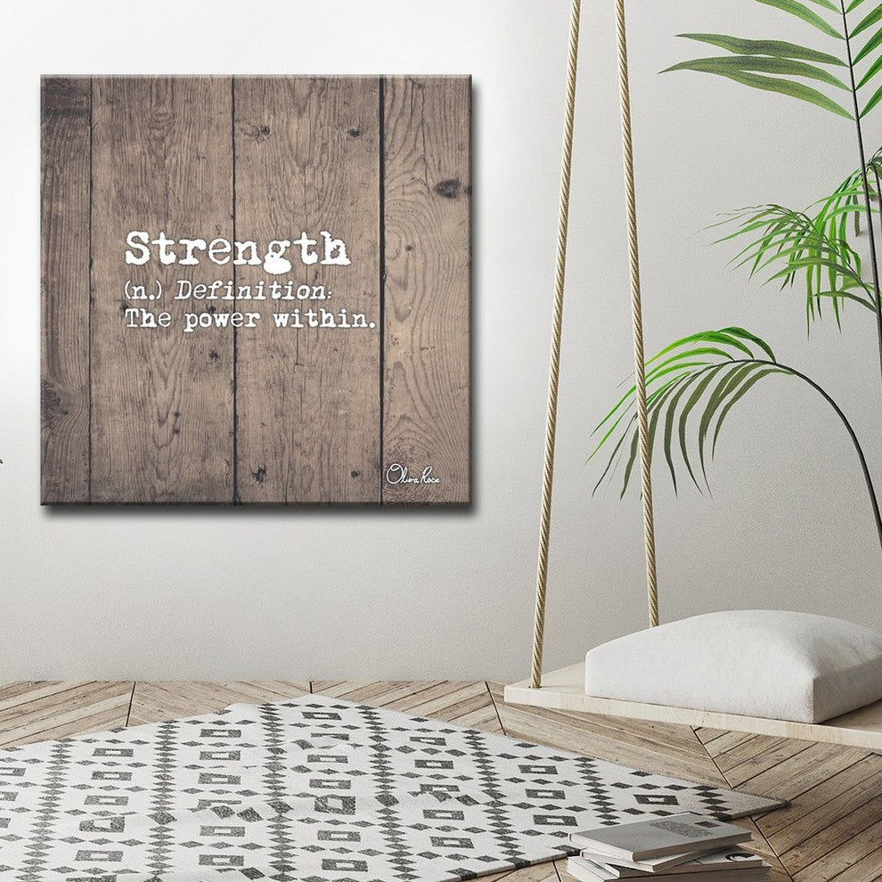 Ready2HangArt ''Define Strength'' Inspirational Canvas Art by Olivia Rose, 16"x16"