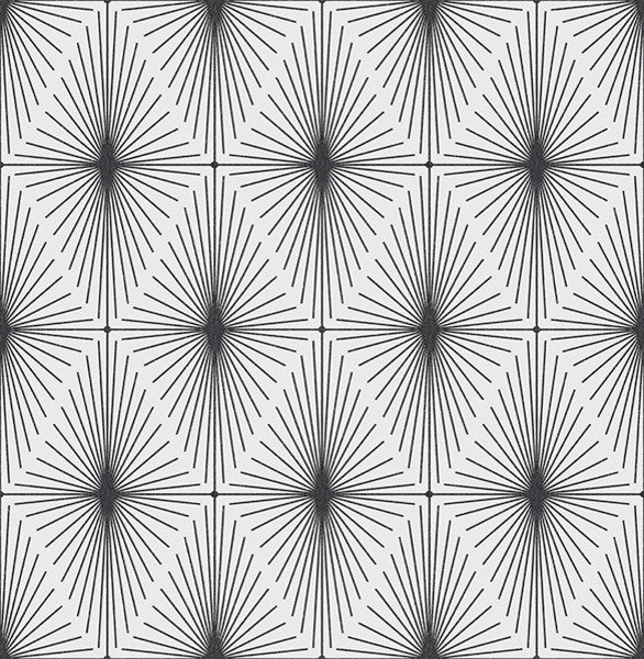 Art Deco Diamond Pattern Wallpaper, Black & White, Sample