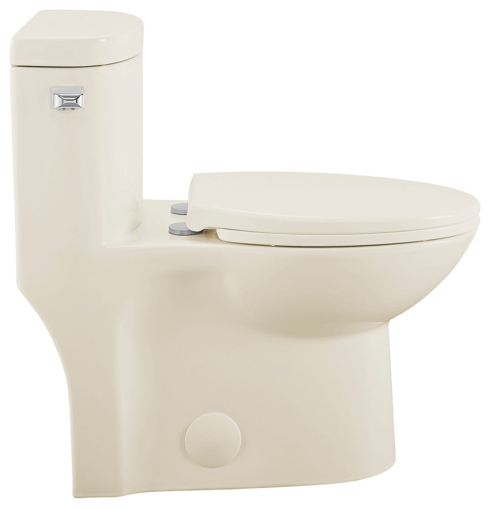 Sublime One Piece Elongated Toilet, Bisque, Single Flush
