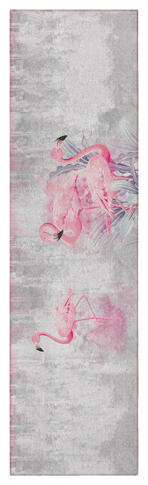 Indoor/Outdoor Tropics TC2 Silver Machine Washable 2'3" x 7'6" Runner Rug