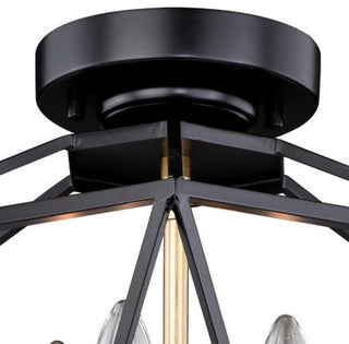 Vaxcel Turin 14.5" Semi-Flush Mount, Noble Bronze With Natural Brass