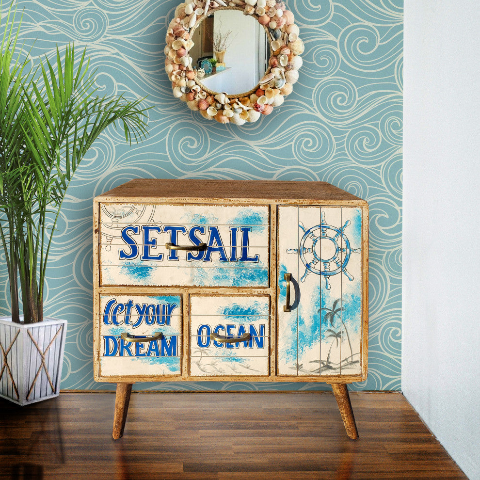 Seaside Mango Wood Chest With 3 Drawers