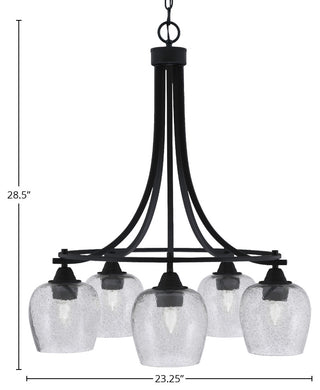 Paramount 5-Light Chandelier, Matte Black, 6" Smoke Bubble Glass