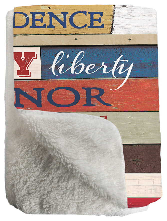Laural Home America Proud Sherpa Throw Blanket