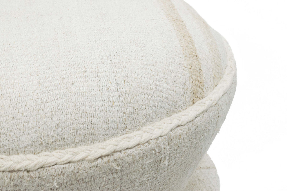 Vintage Hemp Kilim Upholstered Stool