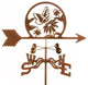Butterfly and Flower Weathervane With 4 Sided Mount